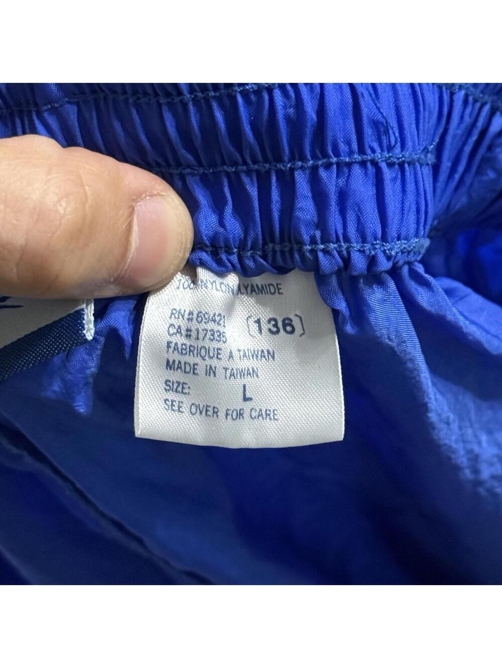 Reebok Rare Vintage Logo Blue white Windbreaker‎ Pants Men Large - Picture 4 of 8